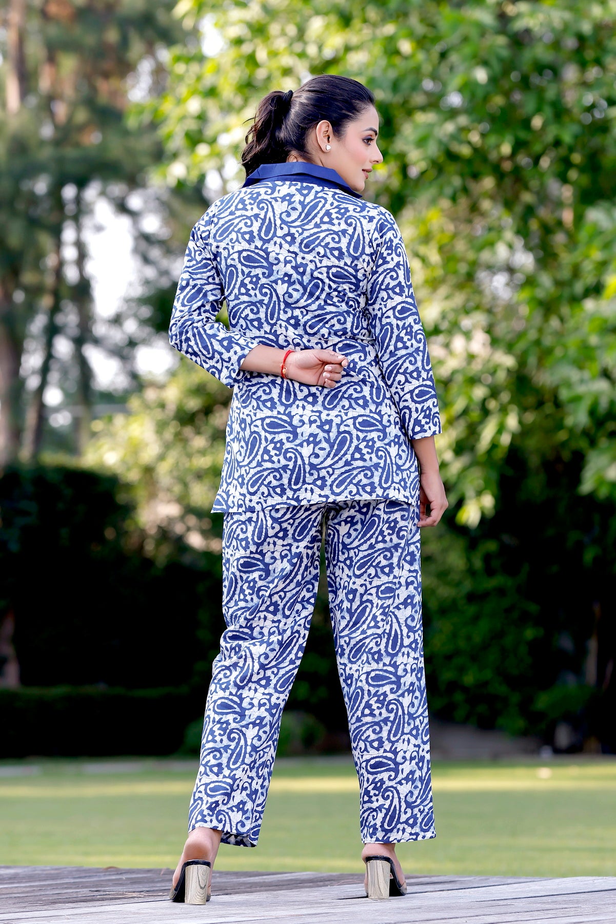 Paisley Printed Blue Nightsuit