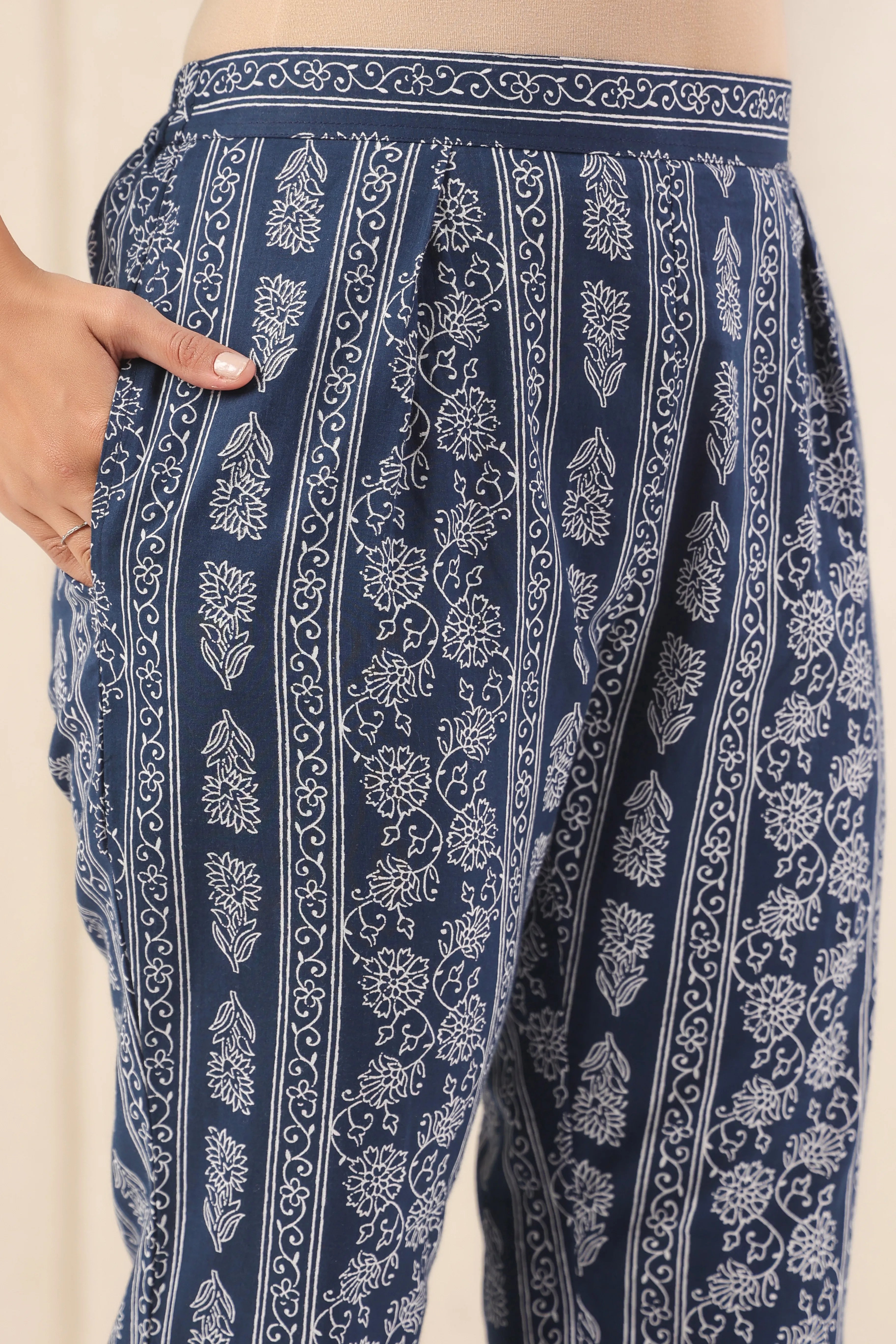 Navy Blue Angrakha Co-Ord Set - Visramaa