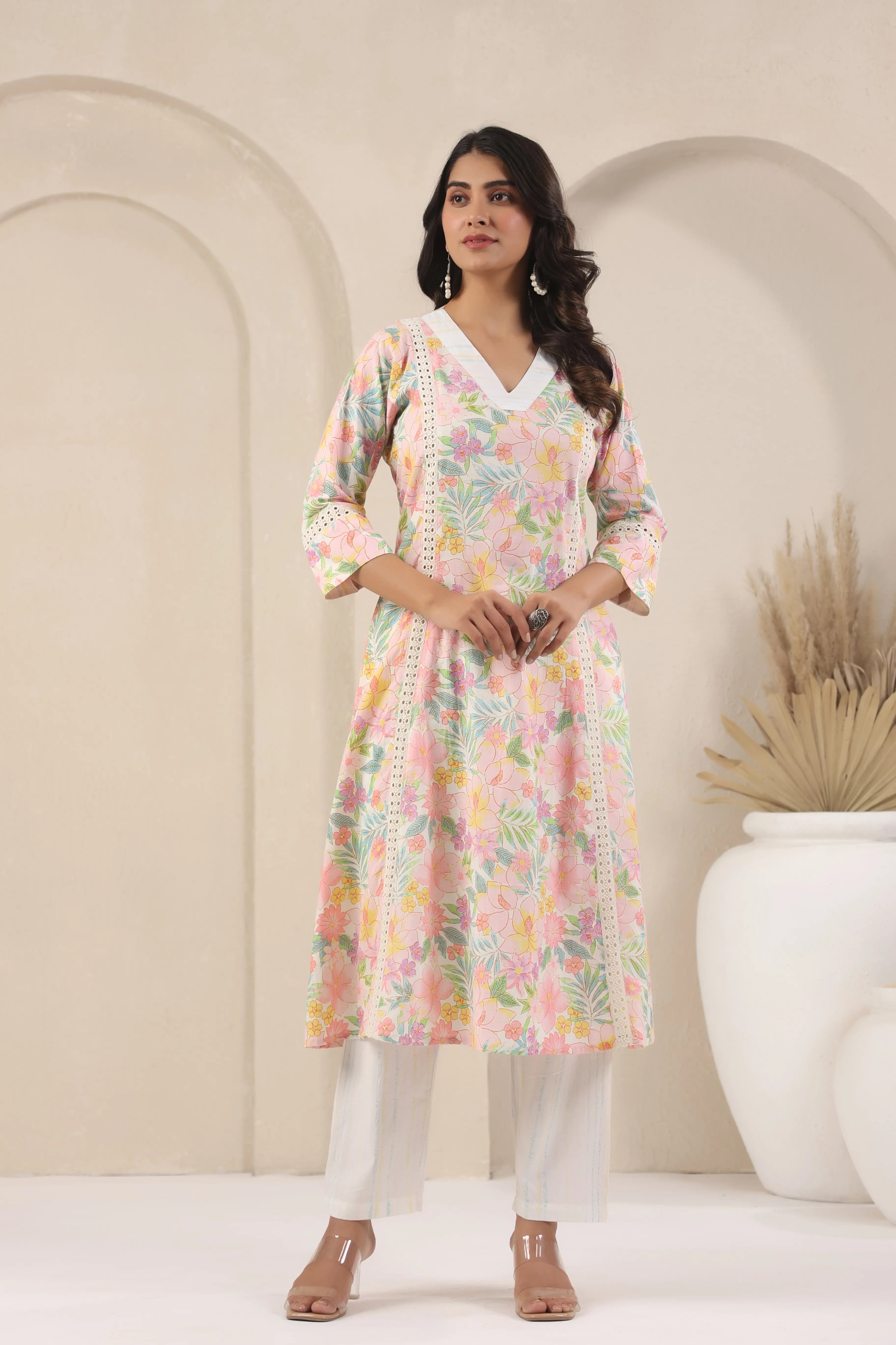 Pink Floral Print Co-Ord Set - Visramaa