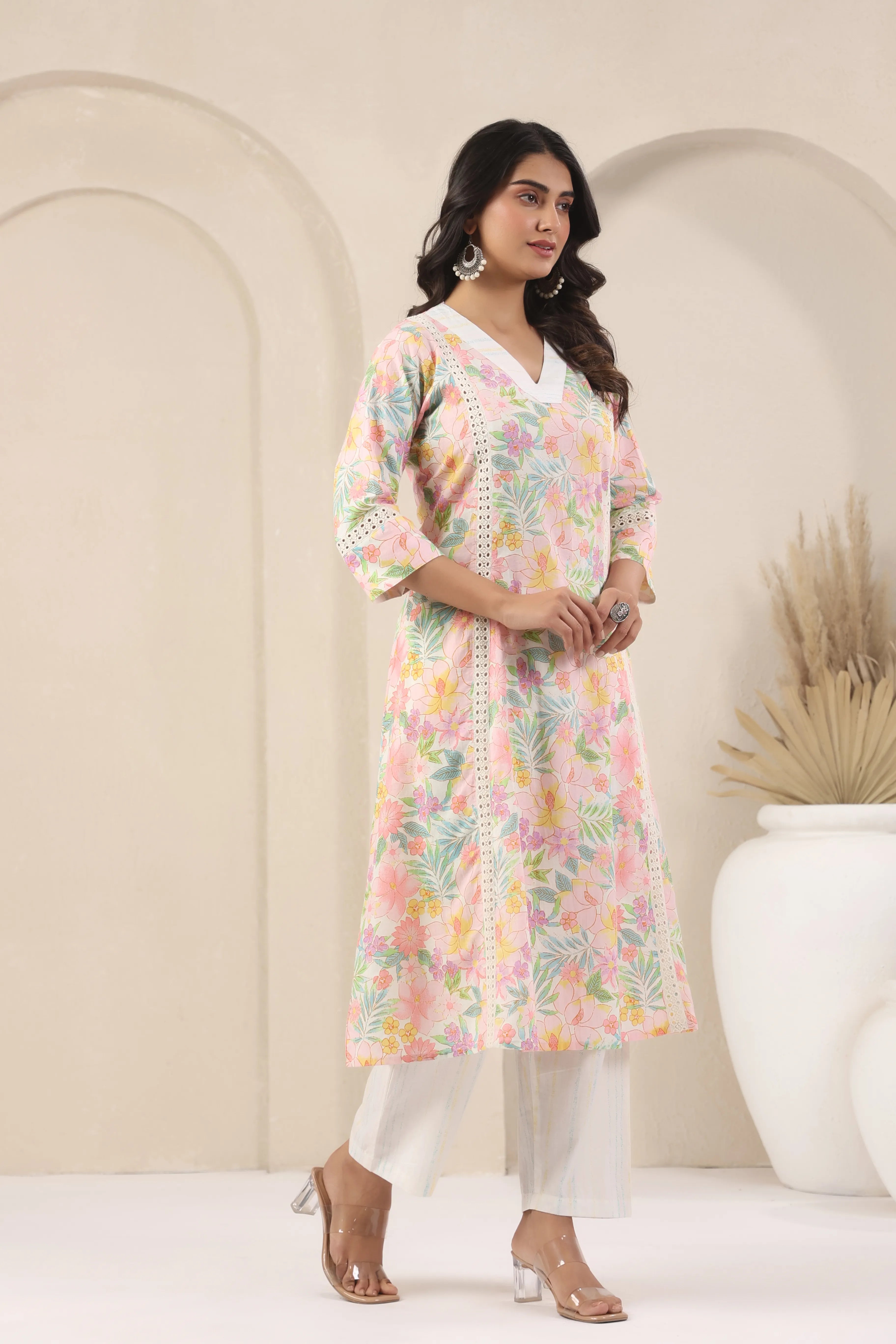 Pink Floral Print Co-Ord Set - Visramaa