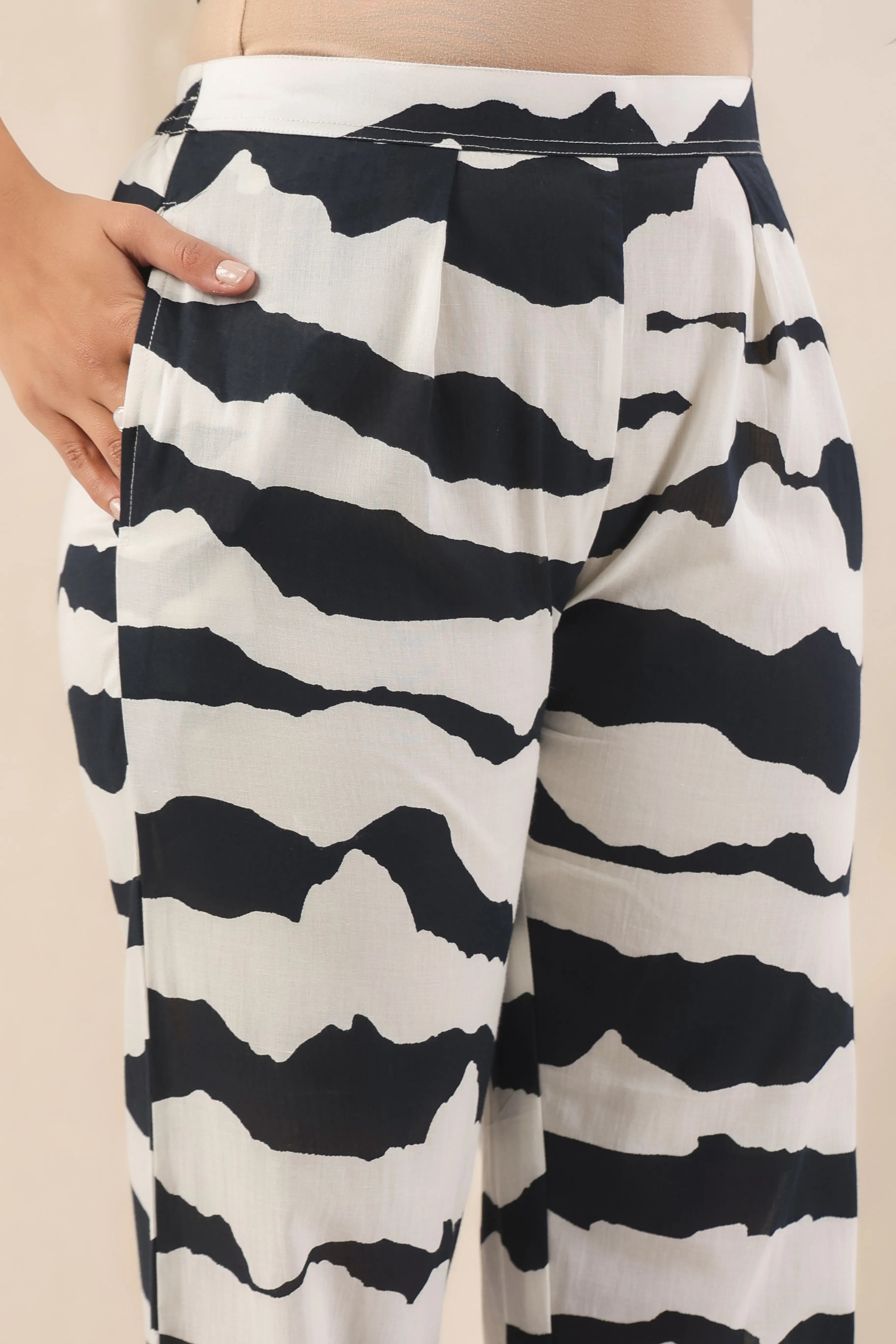 Black & White Striped Co-Ord Set - Visramaa