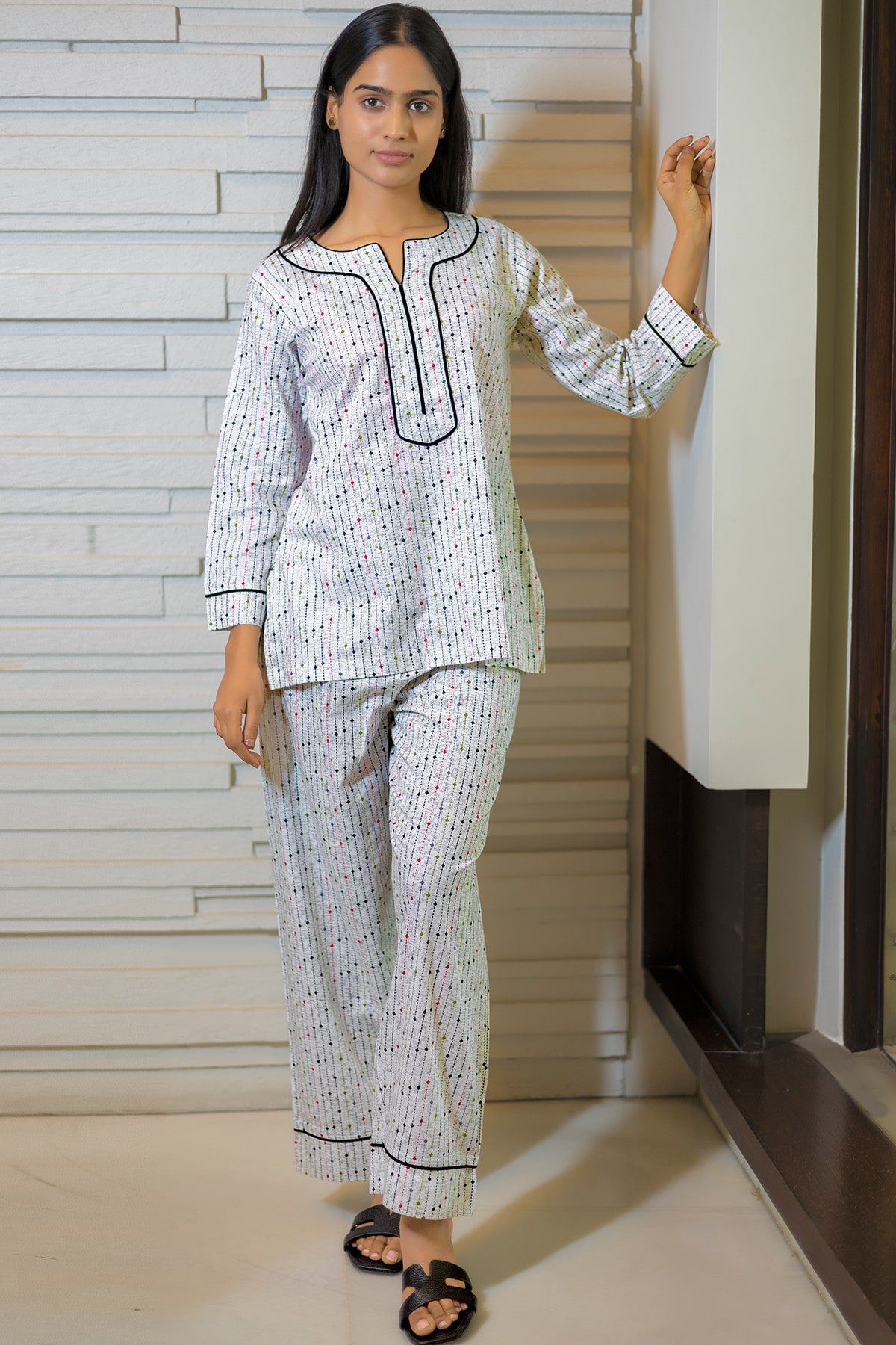 Stripe Print Comfort Night Suit